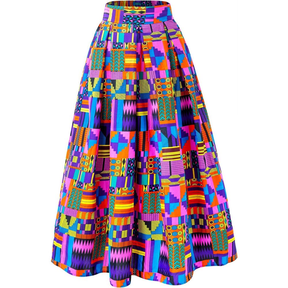 9308 African Traditional Costume Ankara Print Skirt Dashiki Long Skirts